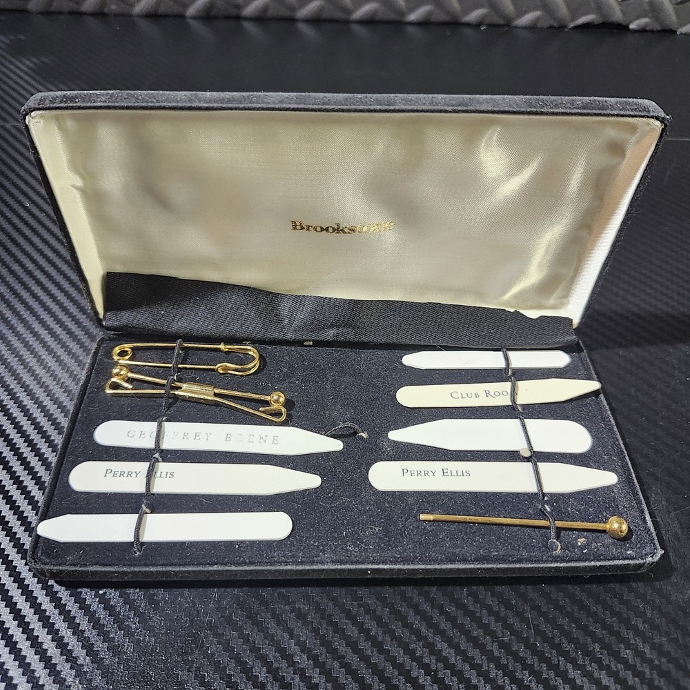 Assorted Collar Stays And Tie Clip Collection - Perry Ellis, Club Room, Geoffrey